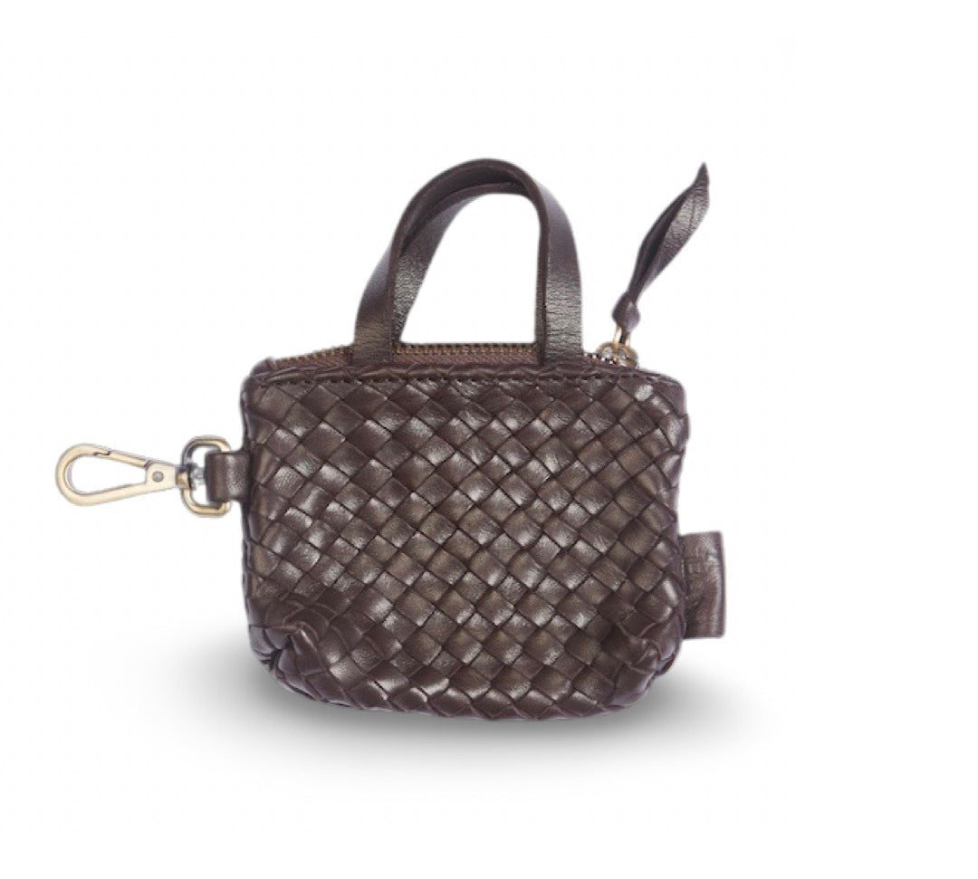 Bag Charm Signature Bag, Darkbrown by LABEL17, the small bag for the dog leash or car key.