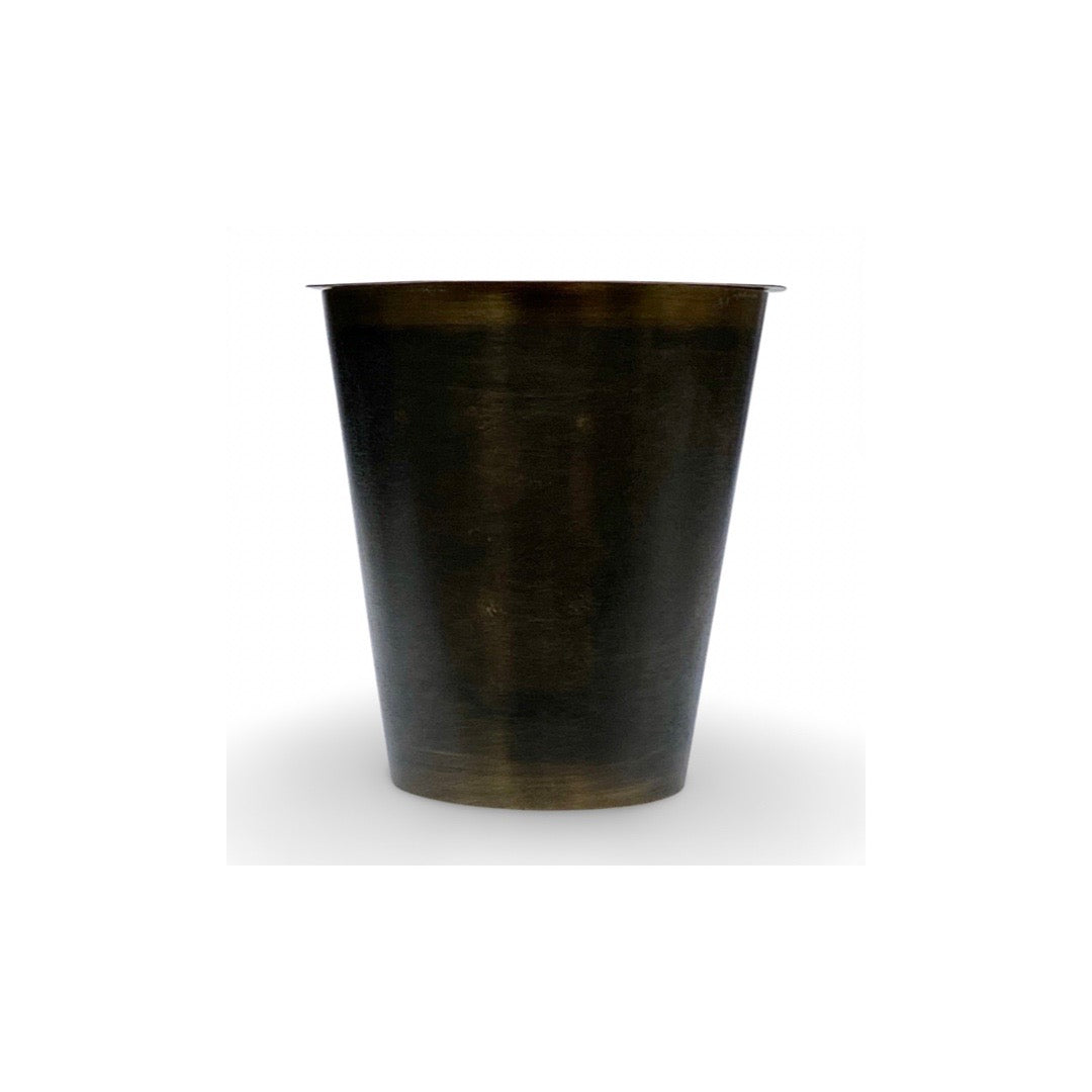 Candle Conic in Brass Pot filled with Beeswax poured in Switzerland, made by LABEL17