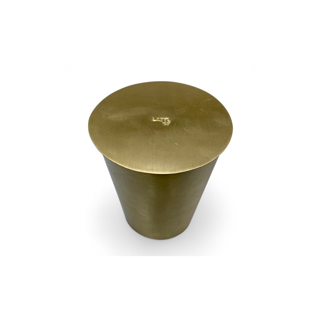 Candle Conic in Brass Pot filled with Beeswax poured in Switzerland, made by LABEL17