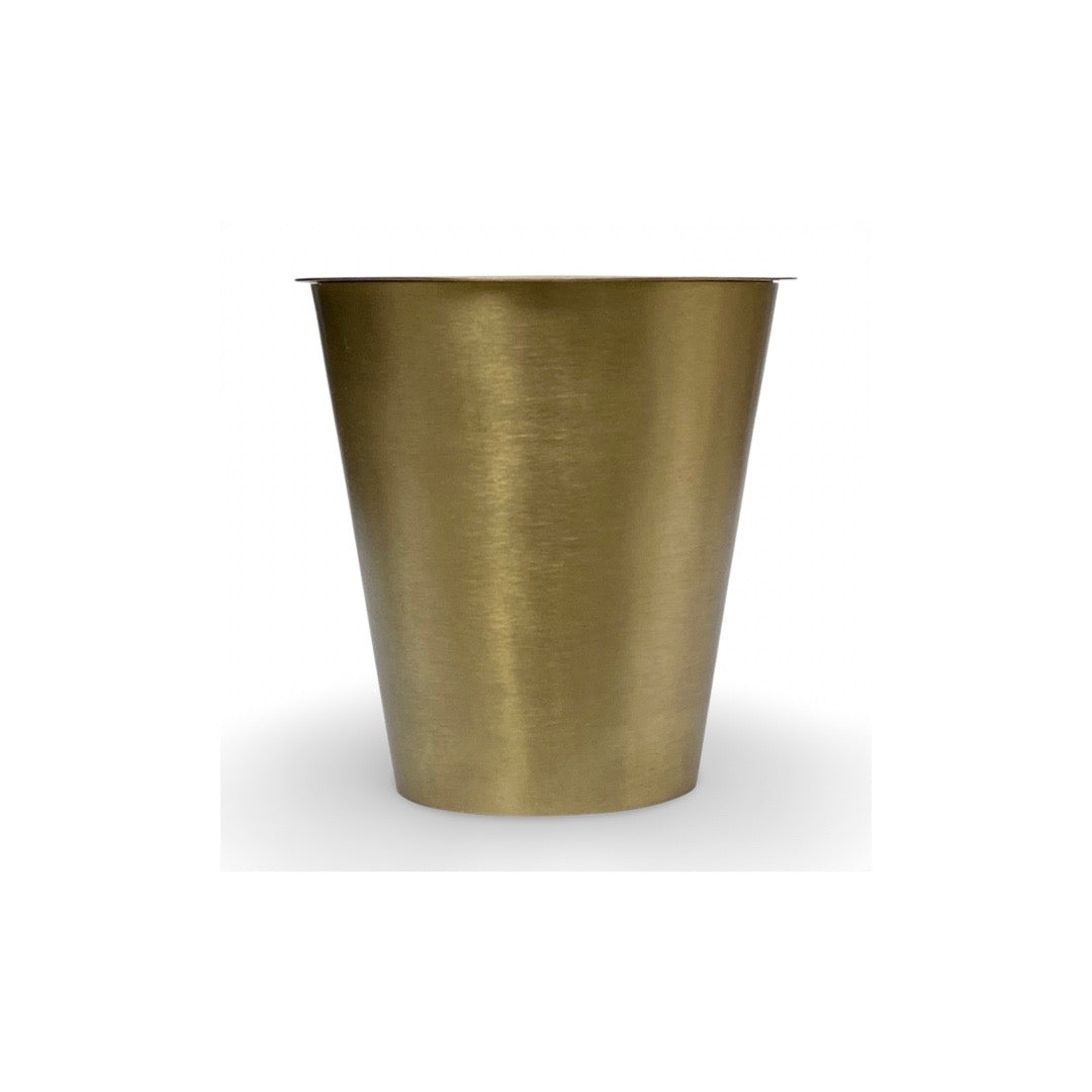 Candle Conic in Brass Pot filled with Beeswax poured in Switzerland, made by LABEL17