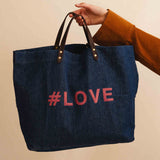 Handbag Cotton | Denim | Rose stitching #LOVE
