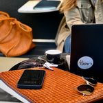 Style and Security, woven into one. The Braided Laptop Case 16 by LABEL17 combines hand-braided lamb nappa leather on the front with smooth leather on the back. Lightly padded, it holds laptops from 15” to 16” securely – with room for documents.
Also available for 13” and 14” devices.
Handmade in Morocco.