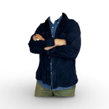 Overshirt 'OLIVIER' von LABEL17 in Blue. Das Shirt-Modell in Suede Qualität begeistert als Übergangsbegleiter. Modische Hemd-Aufmachung, gefertigt in Marokko