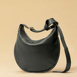 LABEL17's Shoulder Bag Saddle IVY Medium in Darkgrey, made of finest Lamb-Nappa, hand-crafted in Morocco