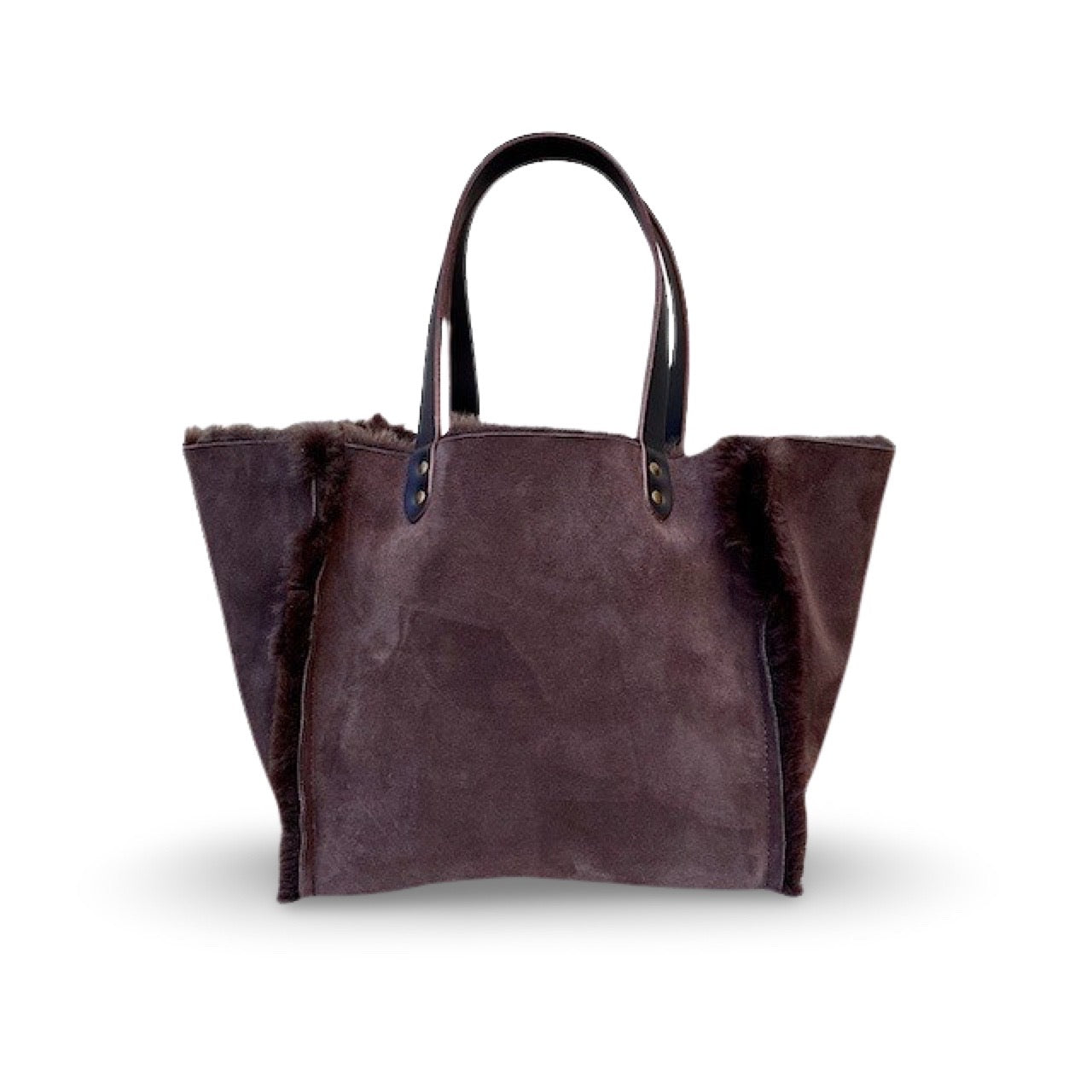 LABEL17 presents The Shoulder Bag Shearling Reversible Darkbrown, Handmade in Switzerland