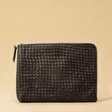 Style and Security, woven into one. The Braided Laptop Case 14 by LABEL17, combines hand-braided lamb nappa leather on the front with smooth leather on the back. Lightly padded, it holds laptops from 13” to 14” securely – with room for documents.
Also available for 15” and 16” devices.
Handmade in Morocco.