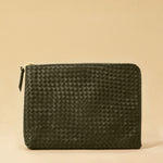 Style and Security, woven into one. The Braided Laptop Case 14 by LABEL17, combines hand-braided lamb nappa leather on the front with smooth leather on the back. Lightly padded, it holds laptops from 13” to 14” securely – with room for documents.
Also available for 15” and 16” devices.
Handmade in Morocco.