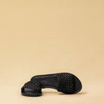 Flat leather Sandal RIVIERA by LABEL17, crafted from fine, hand-braided lamb nappa leather. Featuring a 1.5 cm heel with a Vibram sole for durability and comfort. The leather is meticulously braided by hand in Morocco before being handcrafted into the final sandal in Greece.