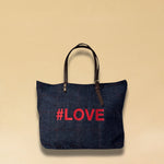LABEL17 presents the Shoulder Bag in Harris Tweed, Blue, stitched with #LOVE