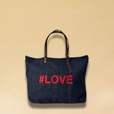 LABEL17 presents the Shoulder Bag in Harris Tweed, Blue, stitched with #LOVE