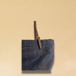LABEL17 presents  one of the details of the Shoulder Bag in Harris Tweed, Blue