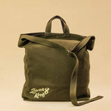 Zurich Kreis 8 x LABEL17 Bag with screen print Explore Enjoy in color Sage
