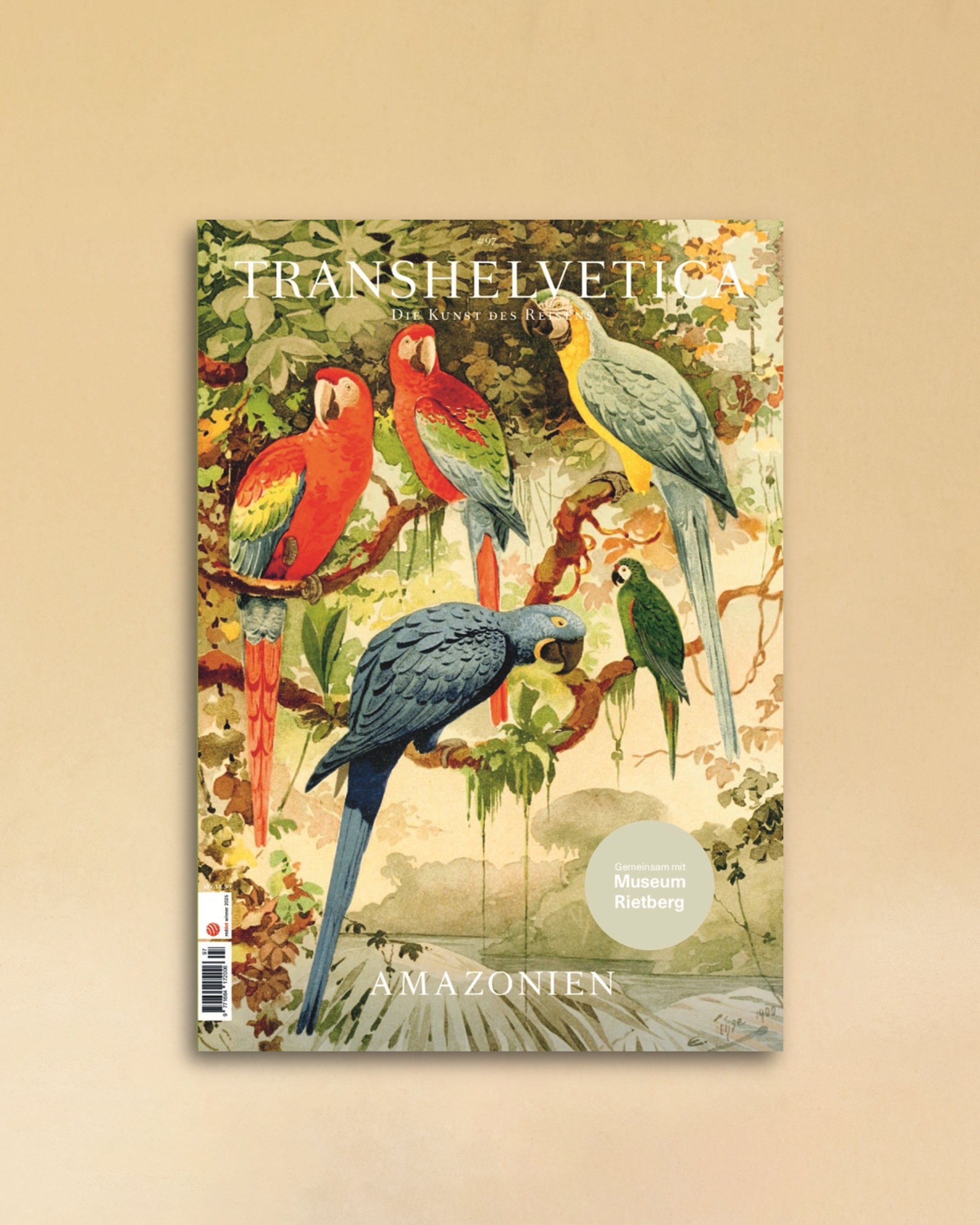 Transhelvetica Ausgabe 97 Amazonien:  zusammen mit dem Museum Rietberg wird eine Expedition gestartet, Ausgangspunkt und Bezugsort: LABEL17 in Zürich Seefeld