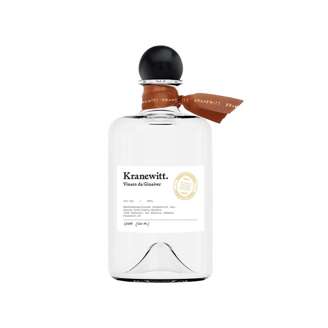 Kranewitt Gin, Handmade in Val Müstair GR, Switzerland, 43 Vol.%, LABEL17