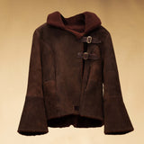 LABEL17's Reversible Shearling Jacket DIDI in Hazel, designed and made in Switzerland