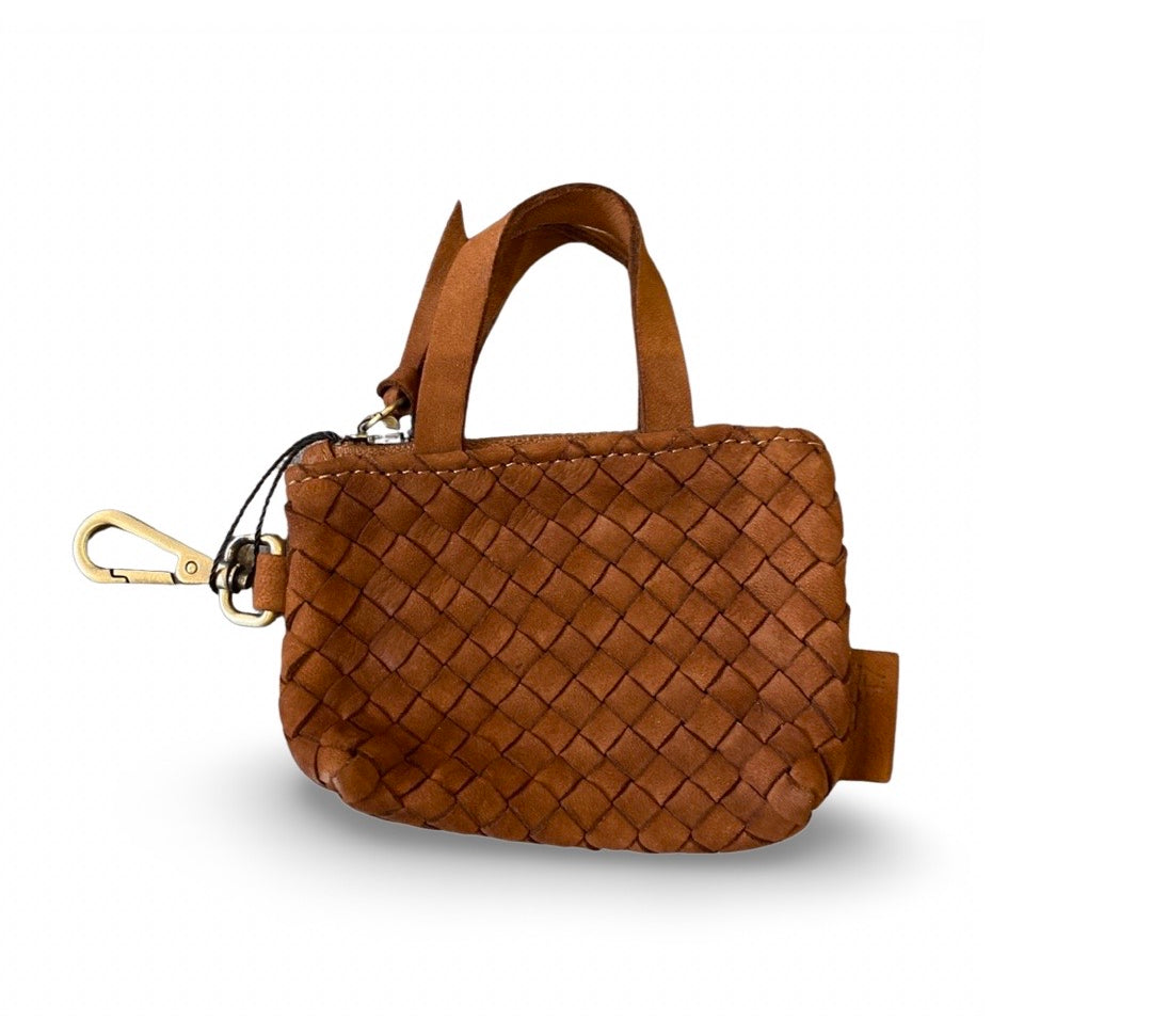 Bag Charm Signature Bag, Sugar Almond Suede by LABEL17, the small bag for the dog leash or car key.