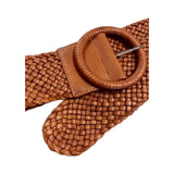 Braided Belt Round Buckle: eleganter Leder-Gurt von LABEL17. Leder-Gürtel aus geschmeidigem, pflanzlich gegerbtem Lamm-Nappaleder, von Hand geflochten, handgefertigt in Marokko, designed in Switzerland