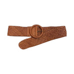 Braided Belt Round Buckle: eleganter Leder-Gurt von LABEL17. Leder-Gürtel aus geschmeidigem, pflanzlich gegerbtem Lamm-Nappaleder, von Hand geflochten, handgefertigt in Marokko, designed in Switzerland