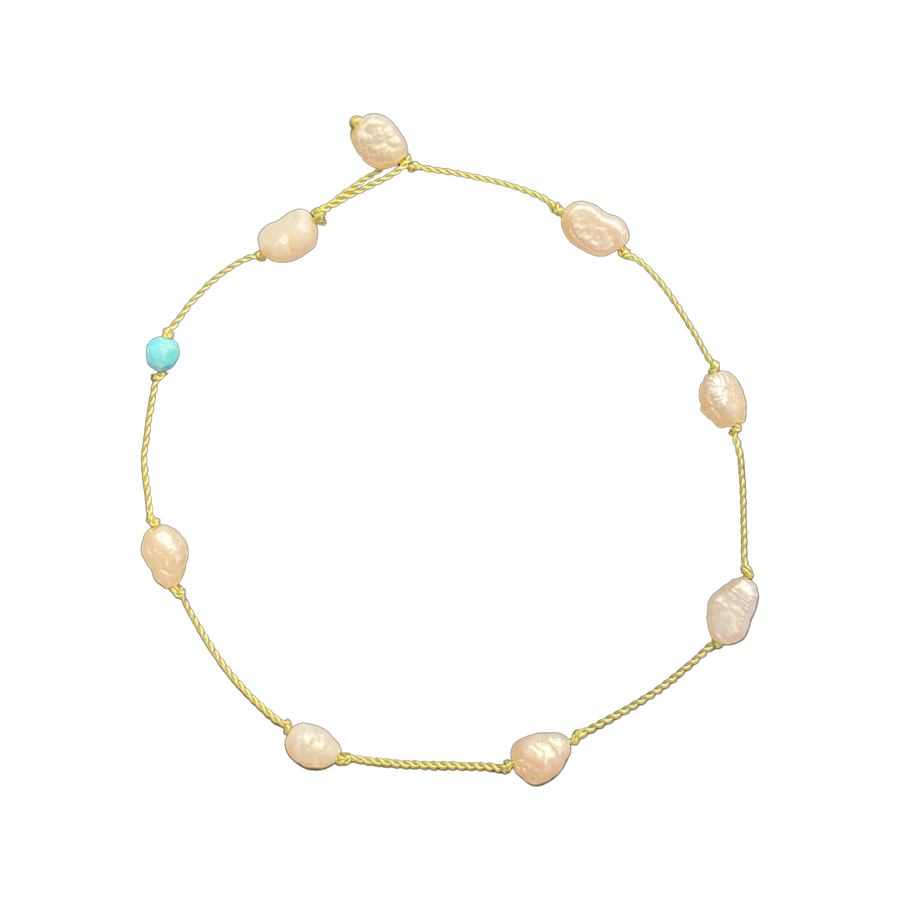 Bracelet with Pearls on lemon band