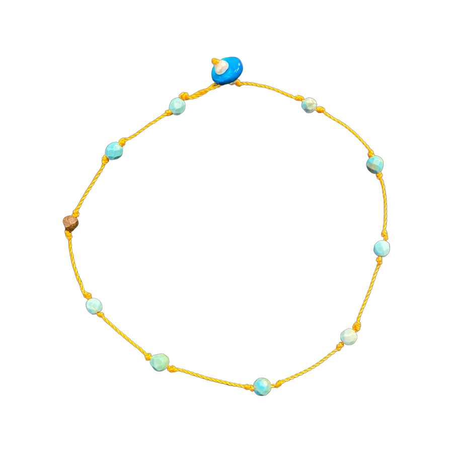Bracelet with Turqouise on yellow band