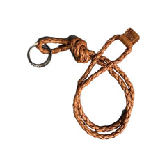 LABEL17 Braided Keyring Necklace, Cognac