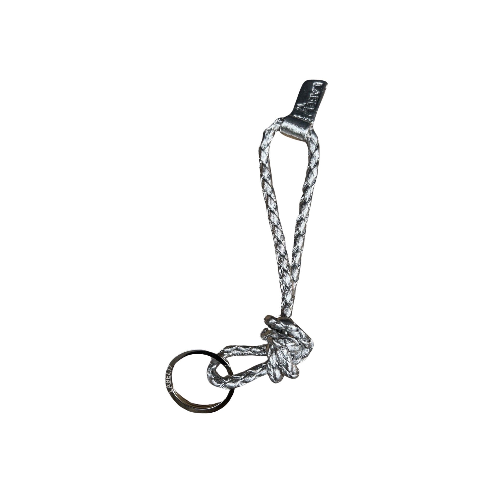 LABEL17 Braided Keyring, Silver