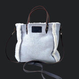 Crossbody Bag Shearling Reversible Mini by LABEL17 in White, Made in Switzerland