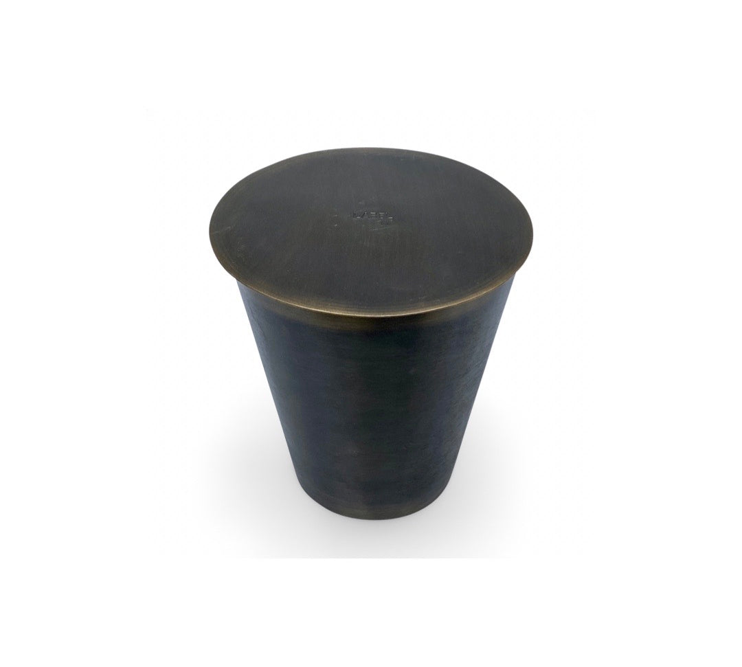Candle Conic in Brass Pot filled with Beeswax poured in Switzerland, made by LABEL17