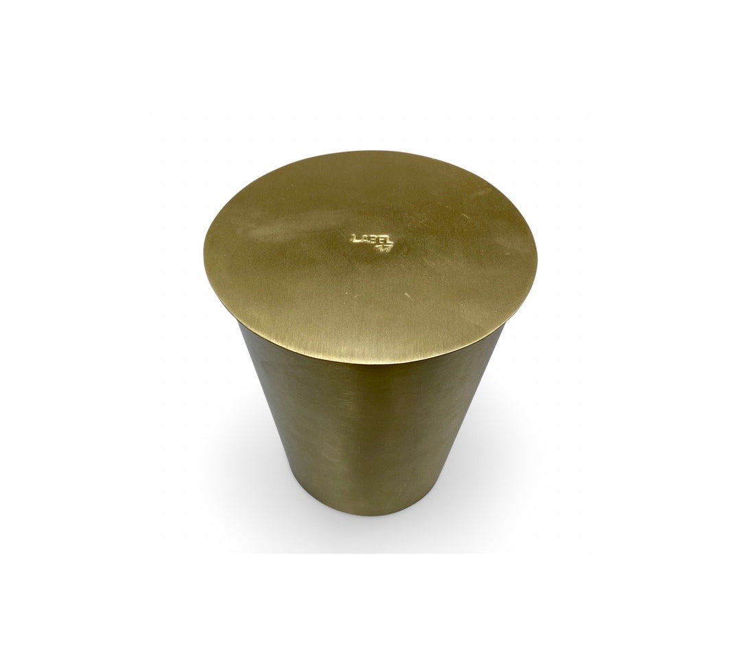 Candle Conic in Brass Pot filled with Beeswax poured in Switzerland, made by LABEL17