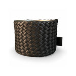 Classic Candle Pot with Black Leather Sleeve, 100% Beeswax, refillable, Made by LABEL17