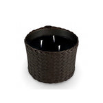 Classic Candle Pot with Black Leather Sleeve, 100% Beeswax, refillable, Made by LABEL17
