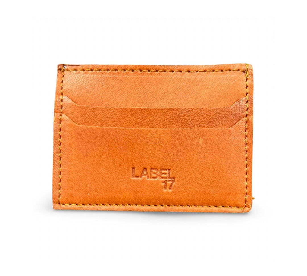 Card Holder, Cognac by LABEL17: Kreditkarten-Halter aus geschmeidigem Lamm-Nappaleder, hergestellt in Marokko