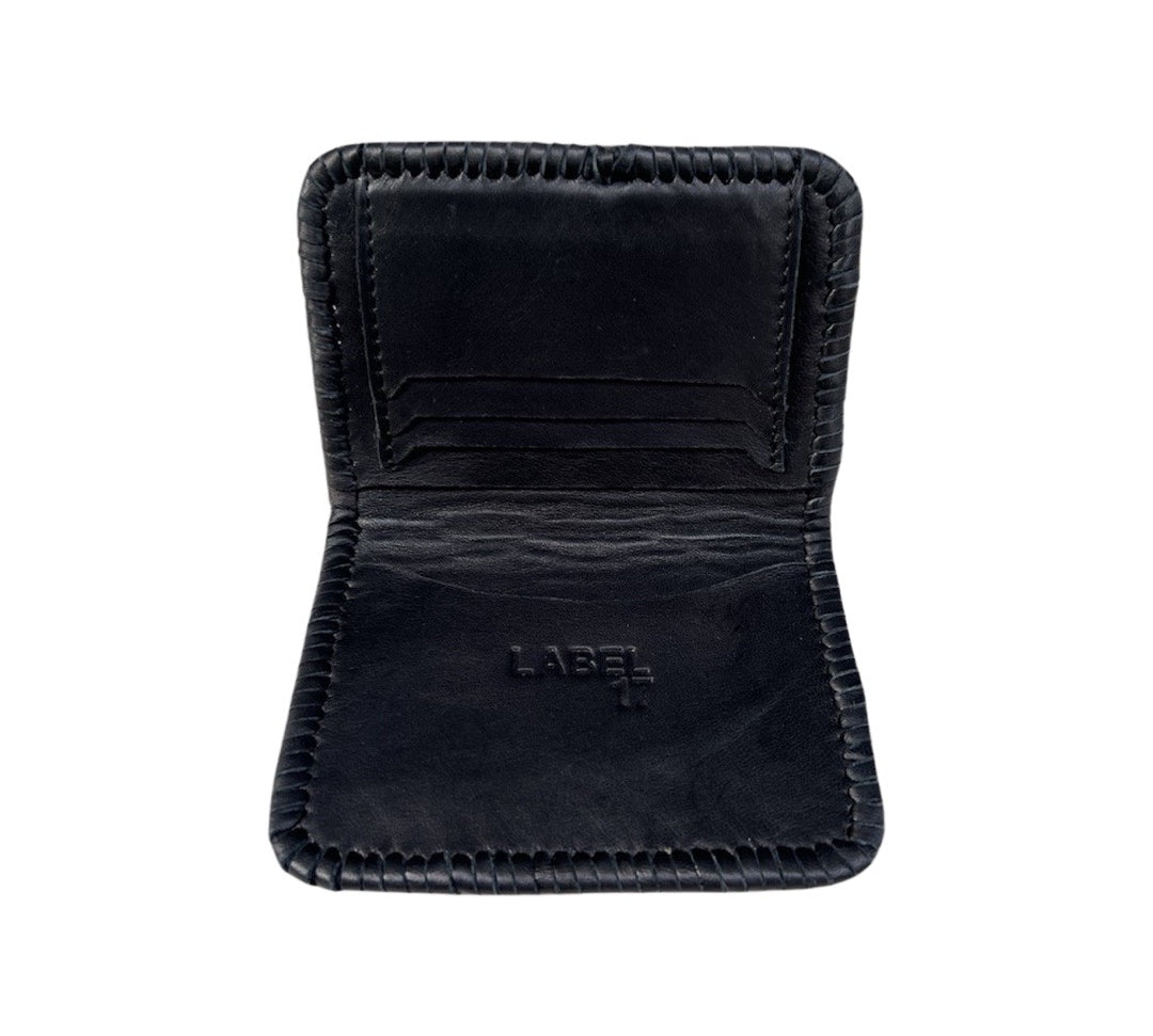 Card Holder Ivy Black, LABEL17, Kreditkarten-Halter aus geschmeidigem Lamm-Nappaleder, handgefertigt in Marokko