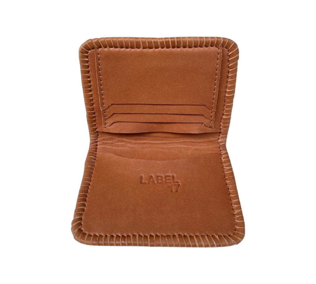 Card Holder Ivy Cognac, LABEL17, Kreditkarten-Halter aus geschmeidigem Lamm-Nappaleder, handgefertigt in Marokko