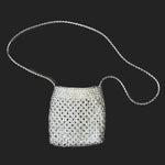 LABEL17 presents Crossbody Bag Lalla Party, Silver, made of supple Lamb-Nappaleather, hand-braided