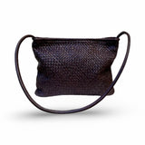 LABEL17 Clutch Bag New York, Darkbrown, Highlight worked as one piece, hand-braided in Morocco, Swiss Design