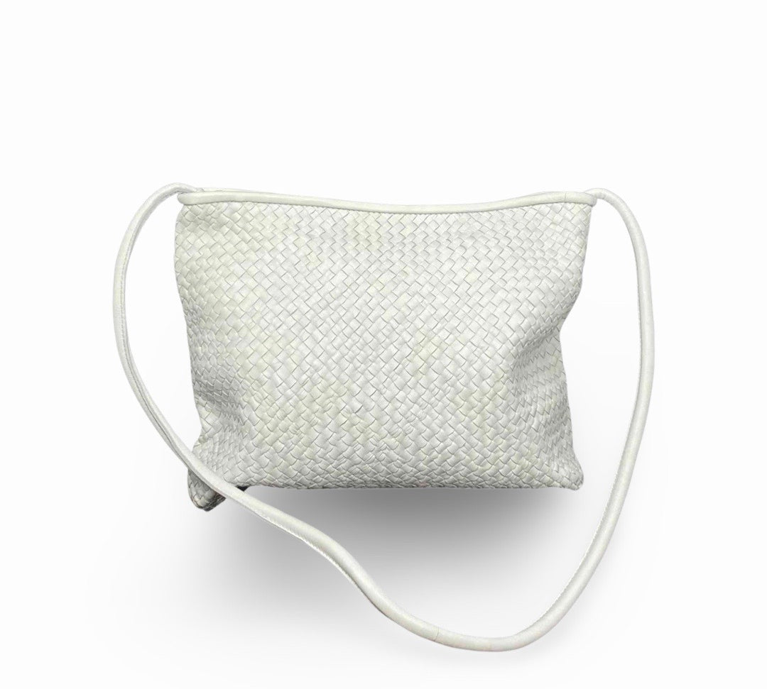 LABEL17 Clutch Bag New York, White, Highlight worked as one piece, hand-braided in Morocco, Swiss Design