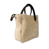 Crossbody Bag Shearling Reversible Mini by LABEL17 in Creme, Made in Switzerland