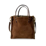 Crossbody Bag Shearling Reversible Mini by LABEL17 in Moss Brown, Made in Switzerland