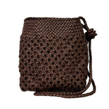 LABEL17 presents Crossbody Bag Lalla Party, Darkbrown, made of supple Lamb-Nappaleather, hand-braided