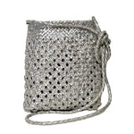 LABEL17 presents Crossbody Bag Lalla Party, Silver, made of supple Lamb-Nappaleather, hand-braided