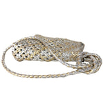 LABEL17 presents Crossbody Bag Lalla Party, Silver Gold, made of supple Lamb-Nappaleather, hand-braided