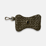LABEL17 presents the Dog Lover Tresse Bag, Olive. Hand braided in Morocco