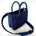 Die Handbag Cabas Tresse Mini von LABEL17 mit Reißverschluss und abnehmbarem Schulterriemen ist aus Denim gefertigt und sorgfältig von Hand geflochten.