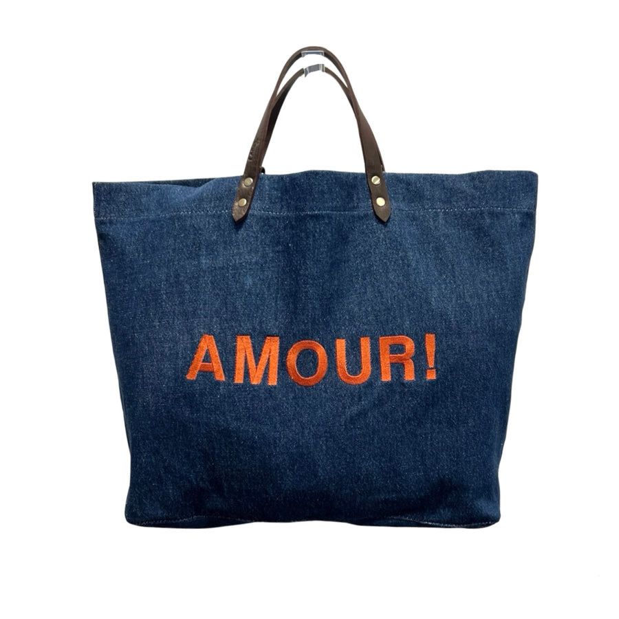 Handbag Cotton | Denim | Coral stitching AMOUR