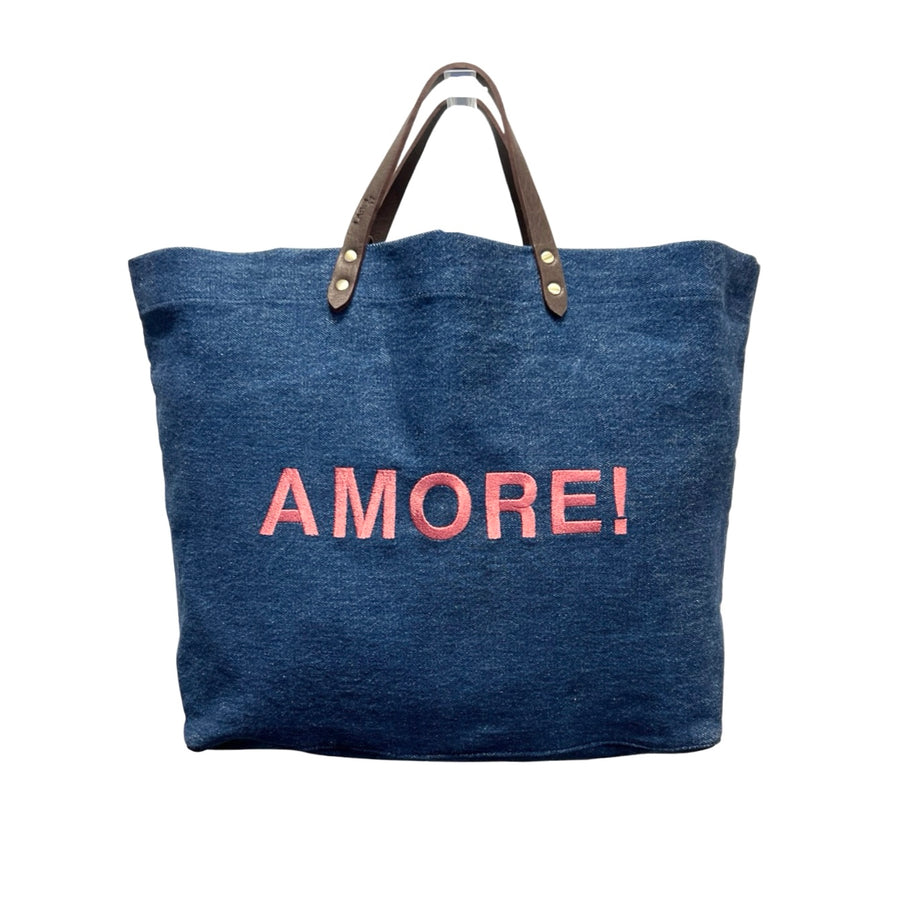 Handbag Cotton | Denim | Rose stitching AMORE