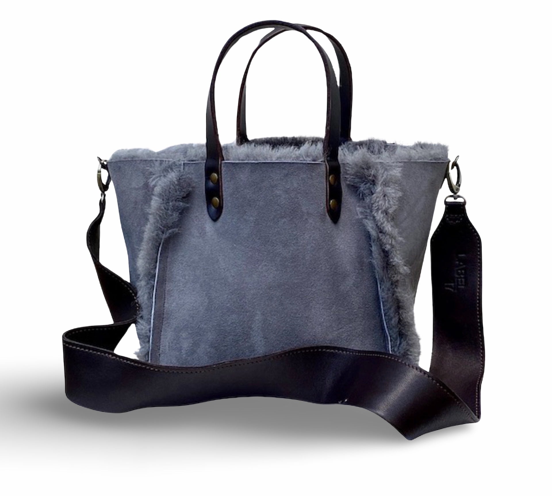 LABEL17 presents The Handbag Shearling Reversible Medium in Anthracite, Made in Switzerland