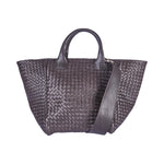 LABEL17 Handbag Tresse Medium Majestic aus geschmeidigem, pflanzlich gegerbtem Lamm-Nappaleder, von Hand geflochten, Darkbrown