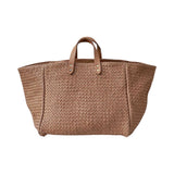 LABEL17 Handbag Tresse Myconian Sand, made of supple Lamb-Nappaleather, hand-braided in Morocco