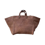 LABEL17 Handbag Tresse Tobacco Suede, made of supple Lamb-Nappaleather, hand-braided in Morocco